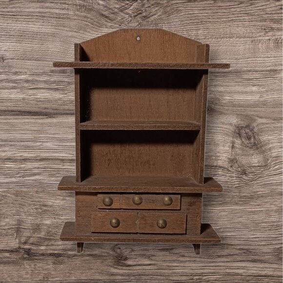 Doll House Wooden Bookcase or Hanging Shelf 9.5" tall x 7" wide - Picture 1 of 6